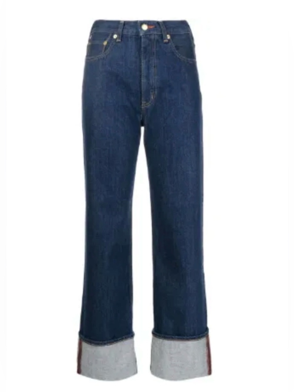 Tu es Mon Tresor The Carnelian Rigid High-Rise Straight-Leg Cuffed Jeans